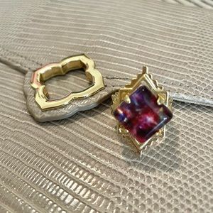 Cass Gold Cocktail Ring In Mauve Abalone Size 7